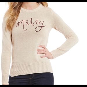 Cremieux “Merry” Embroidered Holiday Sweater